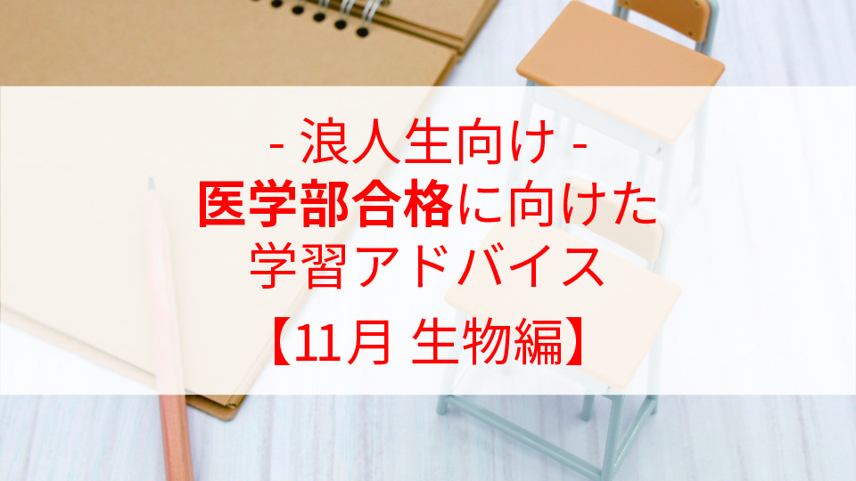 【11月 生物編】医学部合格に向けた学習アドバイス【浪人生向け】