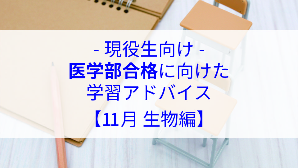 【11月 生物編】医学部合格に向けた学習アドバイス【現役生向け】